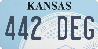 KS license plate 442DEG