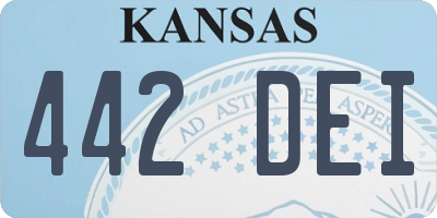 KS license plate 442DEI