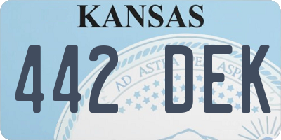 KS license plate 442DEK