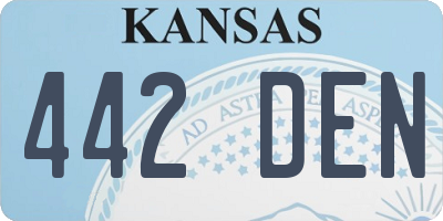 KS license plate 442DEN