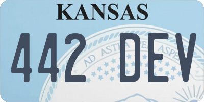 KS license plate 442DEV