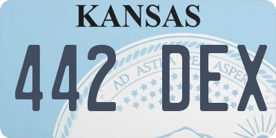 KS license plate 442DEX