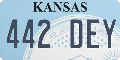 KS license plate 442DEY