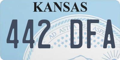 KS license plate 442DFA
