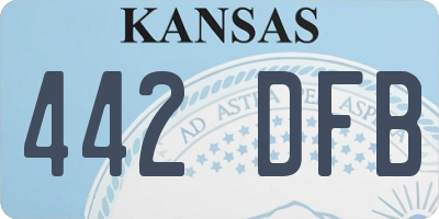 KS license plate 442DFB
