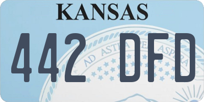 KS license plate 442DFD