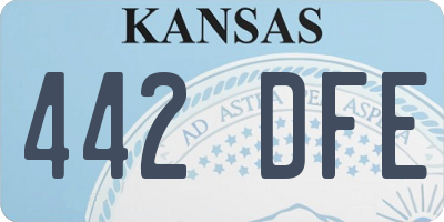 KS license plate 442DFE