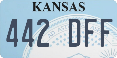 KS license plate 442DFF