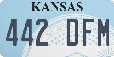 KS license plate 442DFM