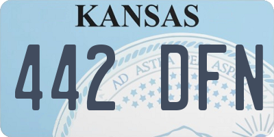 KS license plate 442DFN