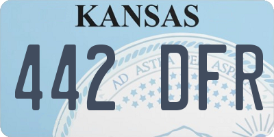 KS license plate 442DFR