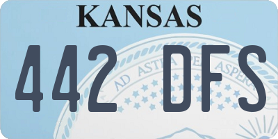 KS license plate 442DFS