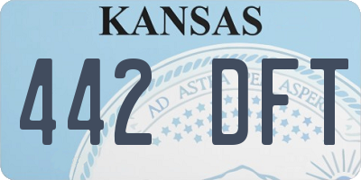 KS license plate 442DFT