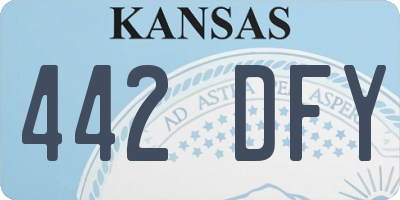 KS license plate 442DFY