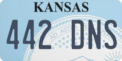 KS license plate 442DNS