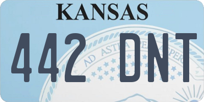 KS license plate 442DNT