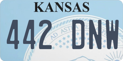 KS license plate 442DNW