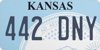 KS license plate 442DNY