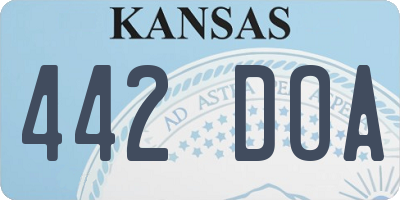 KS license plate 442DOA