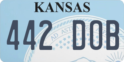 KS license plate 442DOB