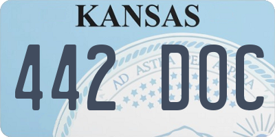 KS license plate 442DOC