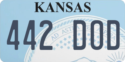KS license plate 442DOD