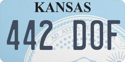 KS license plate 442DOF