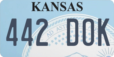 KS license plate 442DOK