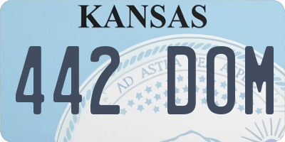 KS license plate 442DOM