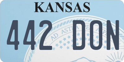 KS license plate 442DON