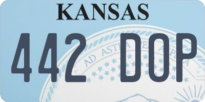KS license plate 442DOP
