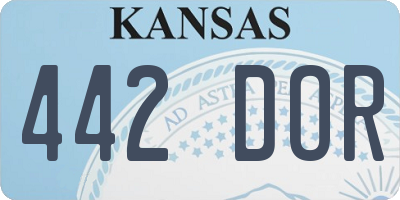 KS license plate 442DOR