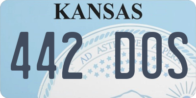 KS license plate 442DOS