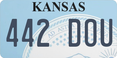 KS license plate 442DOU