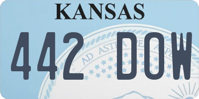 KS license plate 442DOW