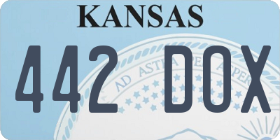 KS license plate 442DOX