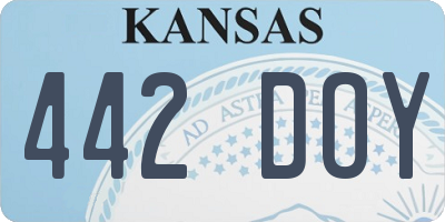 KS license plate 442DOY