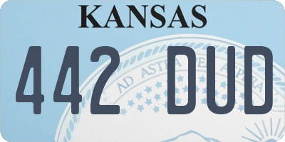 KS license plate 442DUD
