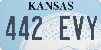 KS license plate 442EVY