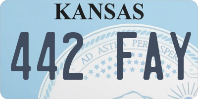 KS license plate 442FAY