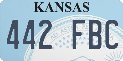 KS license plate 442FBC