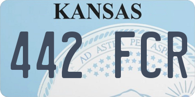 KS license plate 442FCR
