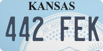 KS license plate 442FEK