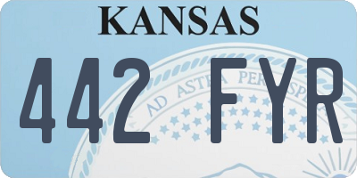 KS license plate 442FYR