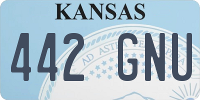 KS license plate 442GNU