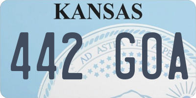 KS license plate 442GOA