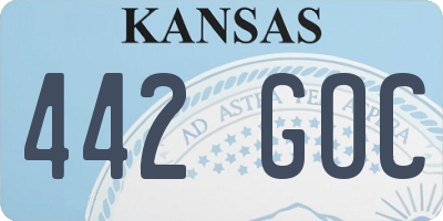 KS license plate 442GOC