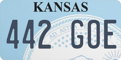 KS license plate 442GOE