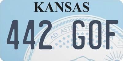 KS license plate 442GOF