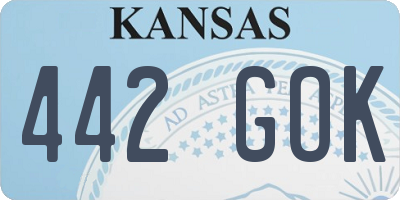 KS license plate 442GOK